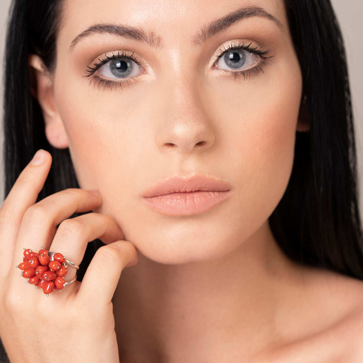 Anello con ciuffo in corallo rosso del Mediterraneo - Antonino De Simone