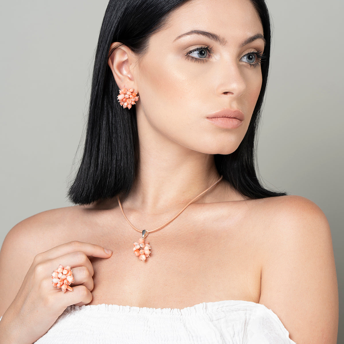 Anello in corallo rosa del Pacifico - Antonino De Simone