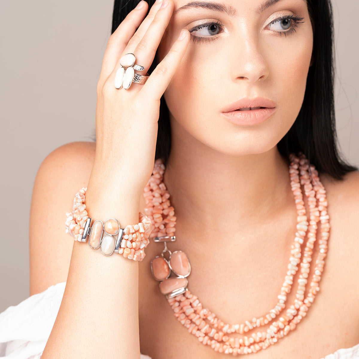 Bracciale in Corallo rosa - Antonino De Simone