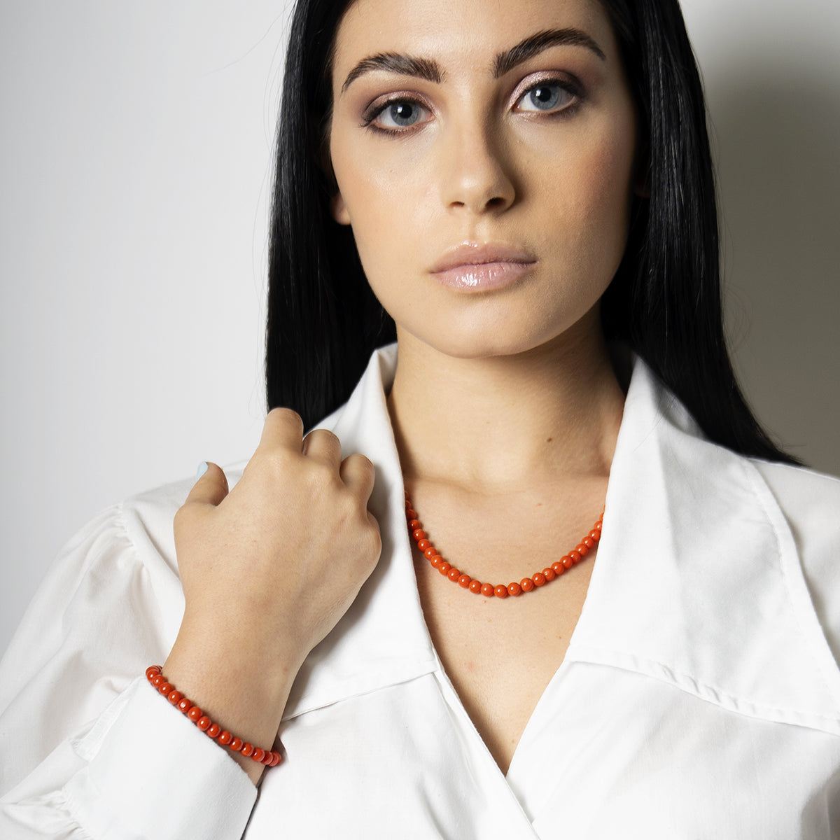 Bracciale in corallo (sfere da mm 6) - Iosonopreziosa