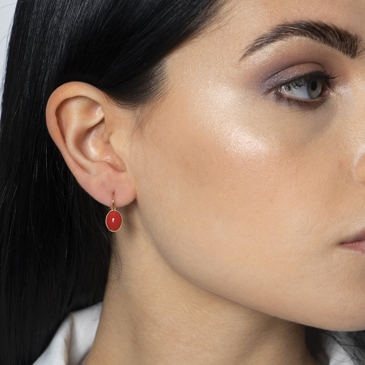 Orecchini di corallo cabochon classic - Iosonopreziosa