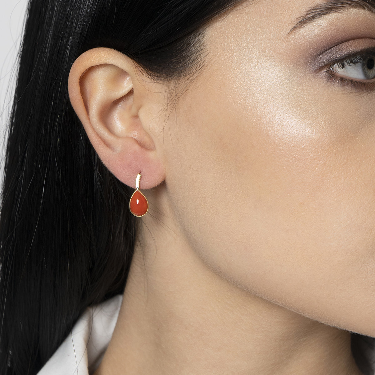 Orecchini corallo con goccia pendente - Iosonopreziosa