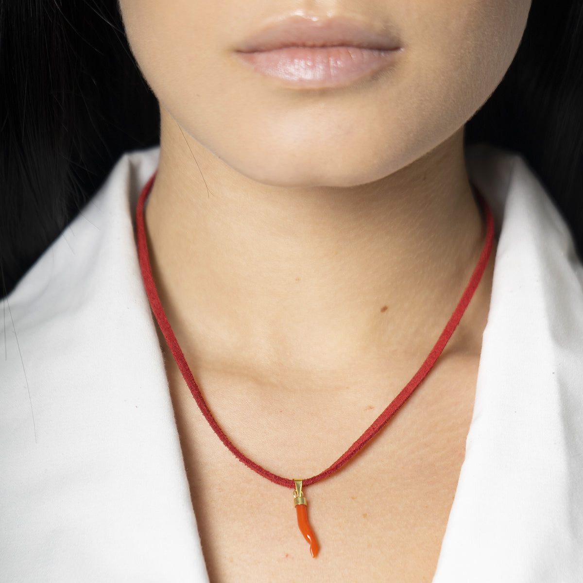 Cornetto piccolo in corallo - Iosonopreziosa