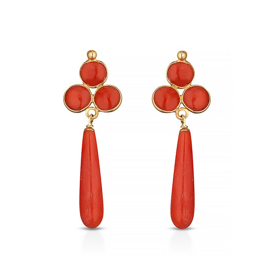 Orecchini in corallo con pendente - Iosonopreziosa