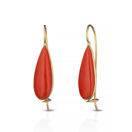 Orecchini di corallo a goccia - Iosonopreziosa