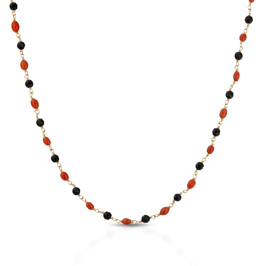 Collana corallo e onice - Iosonopreziosa