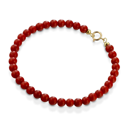 Bracciale in corallo (sfere da mm  5) - Iosonopreziosa