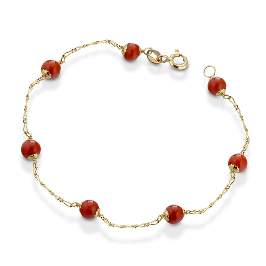 Bracciale corallo rosso e oro - Iosonopreziosa