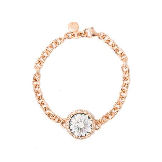 Bracciale in argento 925 con cammeo centrale, collezione Mia  - Russo Cammei