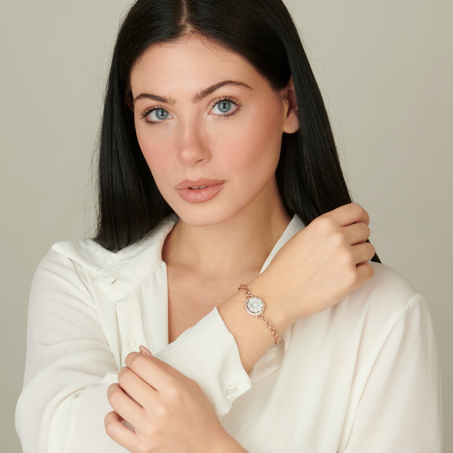 Bracciale in argento 925 con cammeo centrale, collezione Mia - Russo Cammei