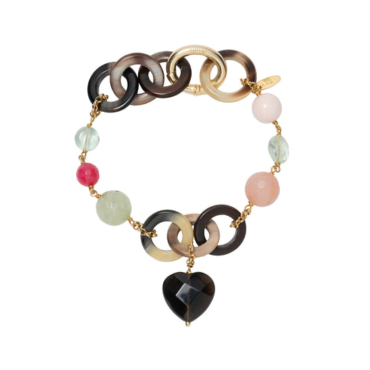 Bracciale in corno sfumato con cuore