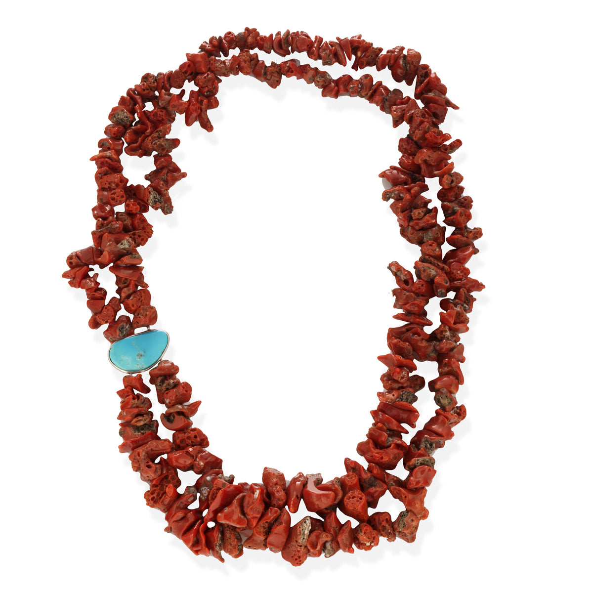 Collana Nature in Corallo Rosso e Piastra in Turchese - Antonino De Simone