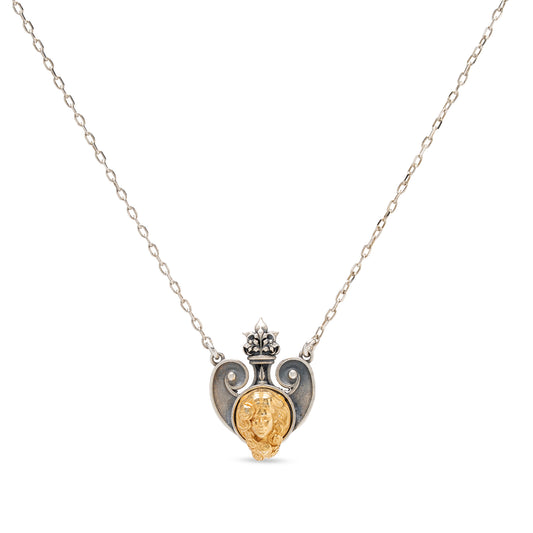 Collana pendente in argento con microscultura raffigurante Afrodite