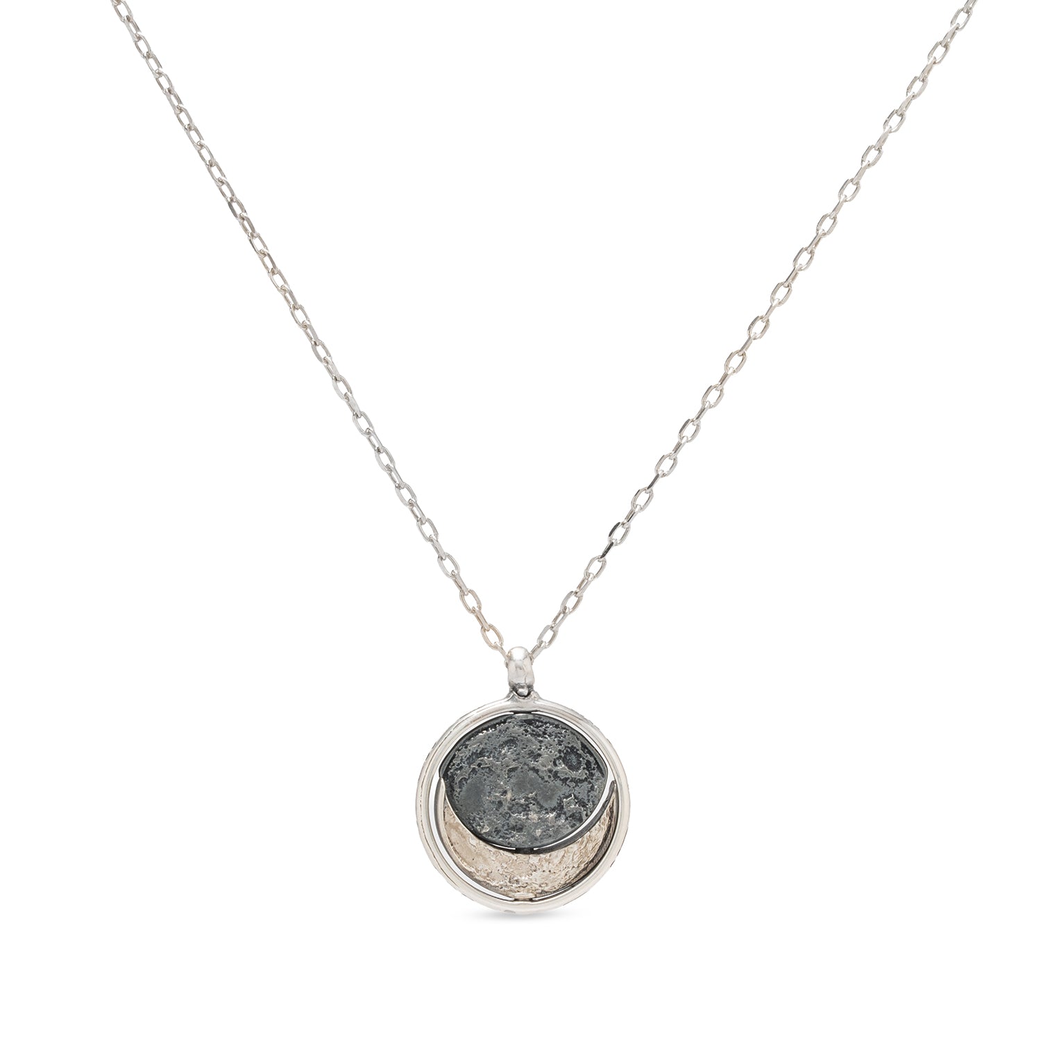 Collana pendente in argento Moonphases