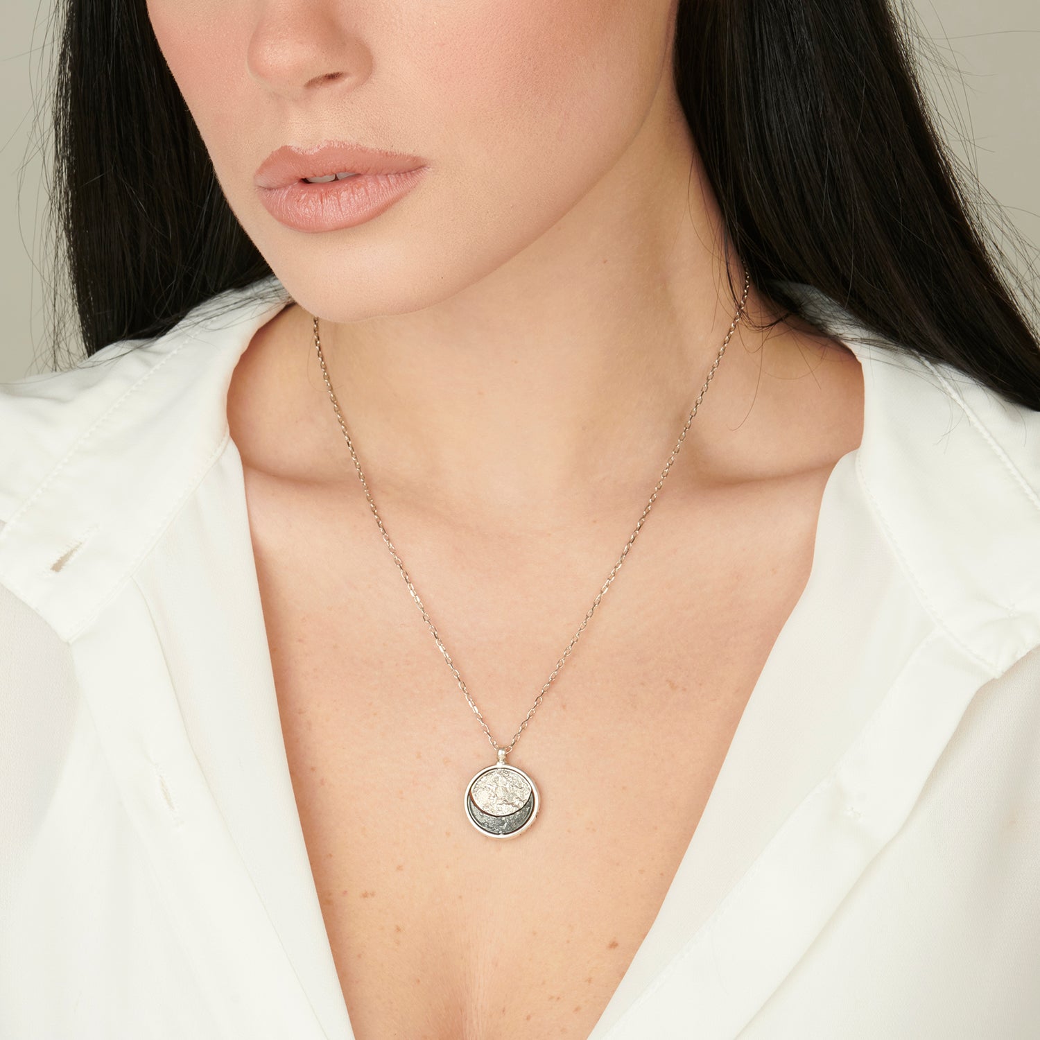 Collana pendente in argento Moonphases