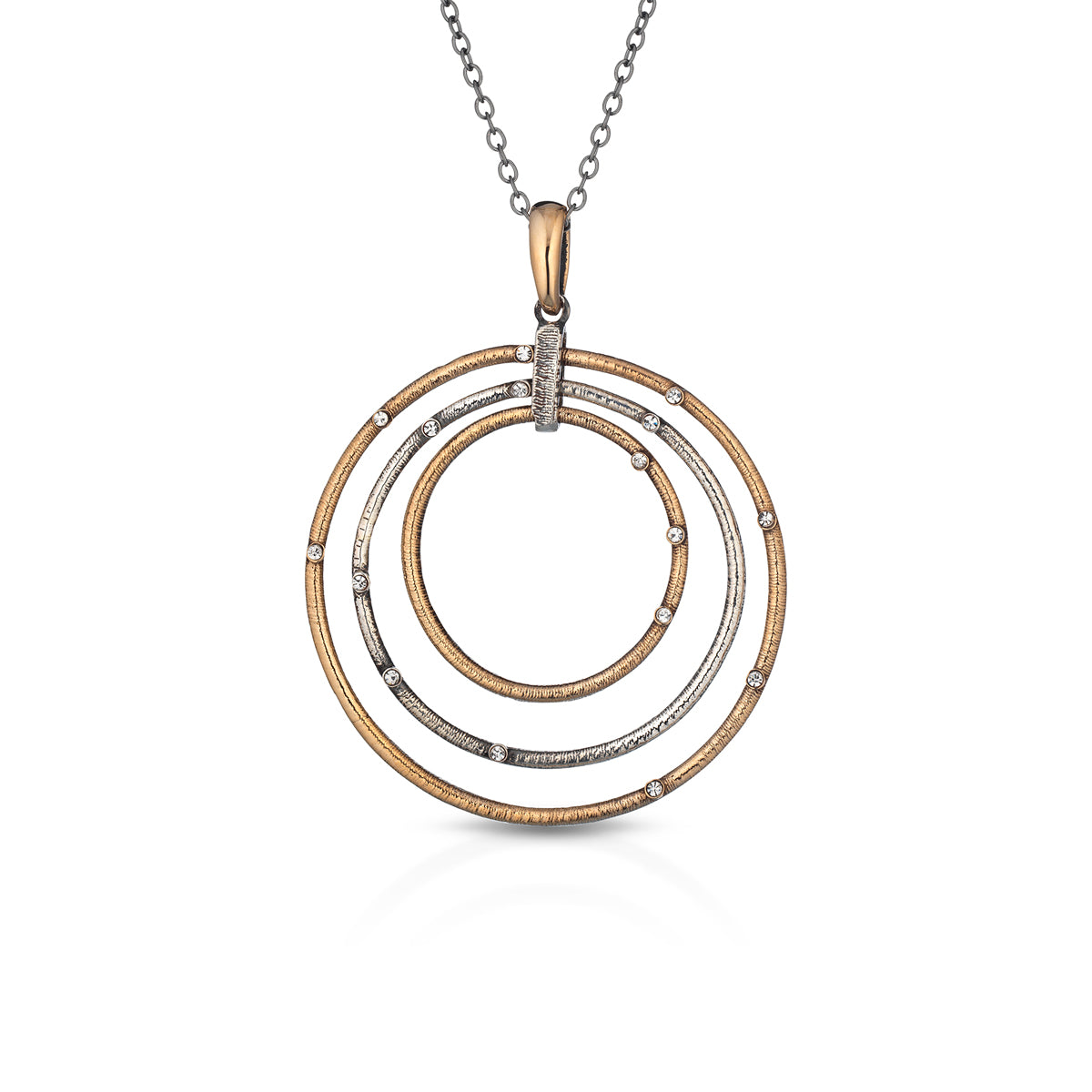 Collana a cerchi alternati in argento e bronzo. Collezione Egizia - D. De Maria