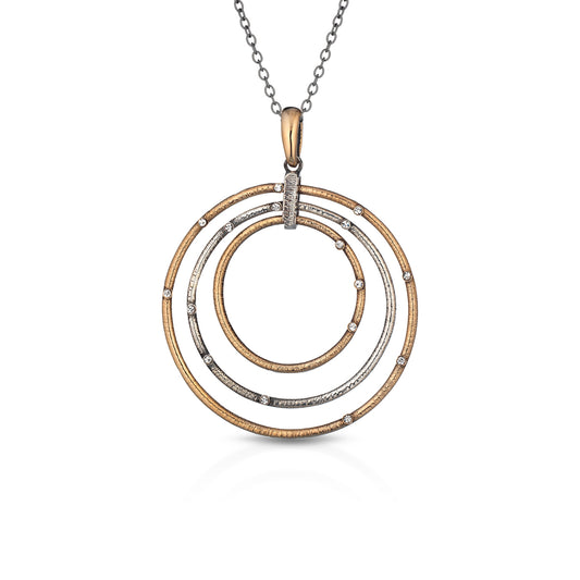 Collana a cerchi alternati in argento e bronzo. Collezione Egizia - D. De Maria