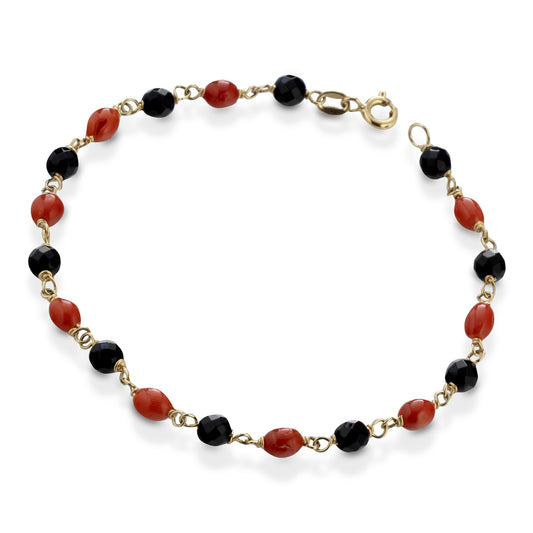 Bracciale corallo e onice - Iosonopreziosa