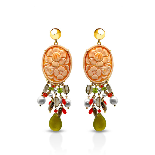 Orecchini Cammeo con charms - Gumon