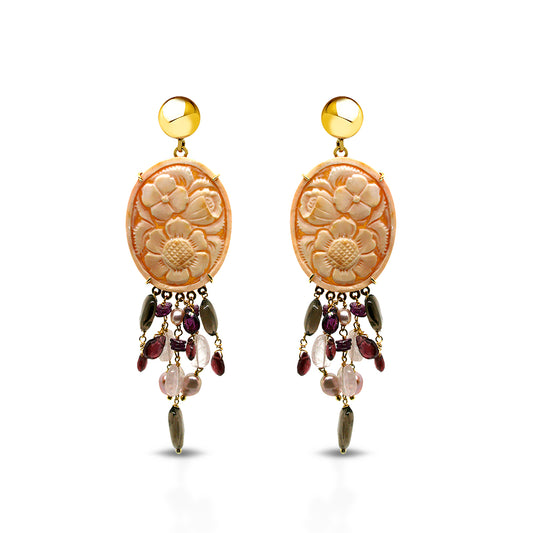 Orecchini Cammeo con charms - Gumon