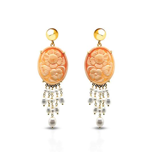 Orecchini Cammeo con charms - Gumon