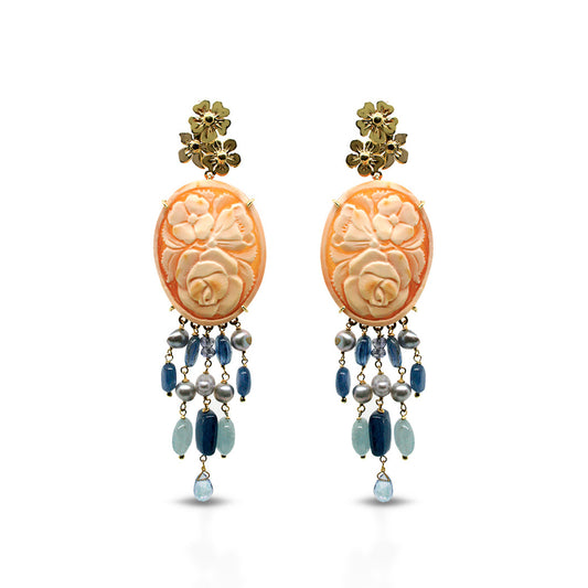 Orecchini Cammeo con charms - Gumon