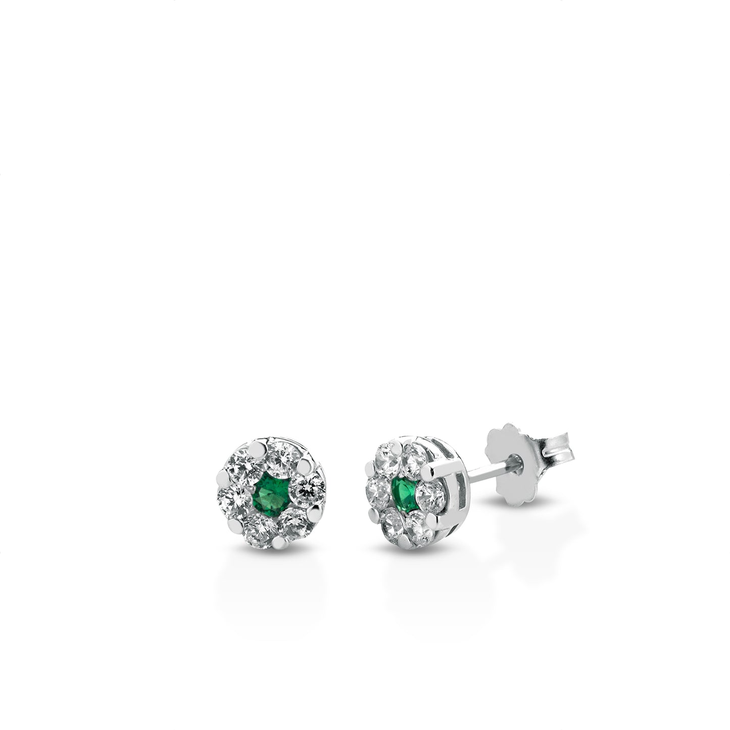 Orecchini Collezione Brillante cubik zirconia e smeraldo- Moro&Ognissanti