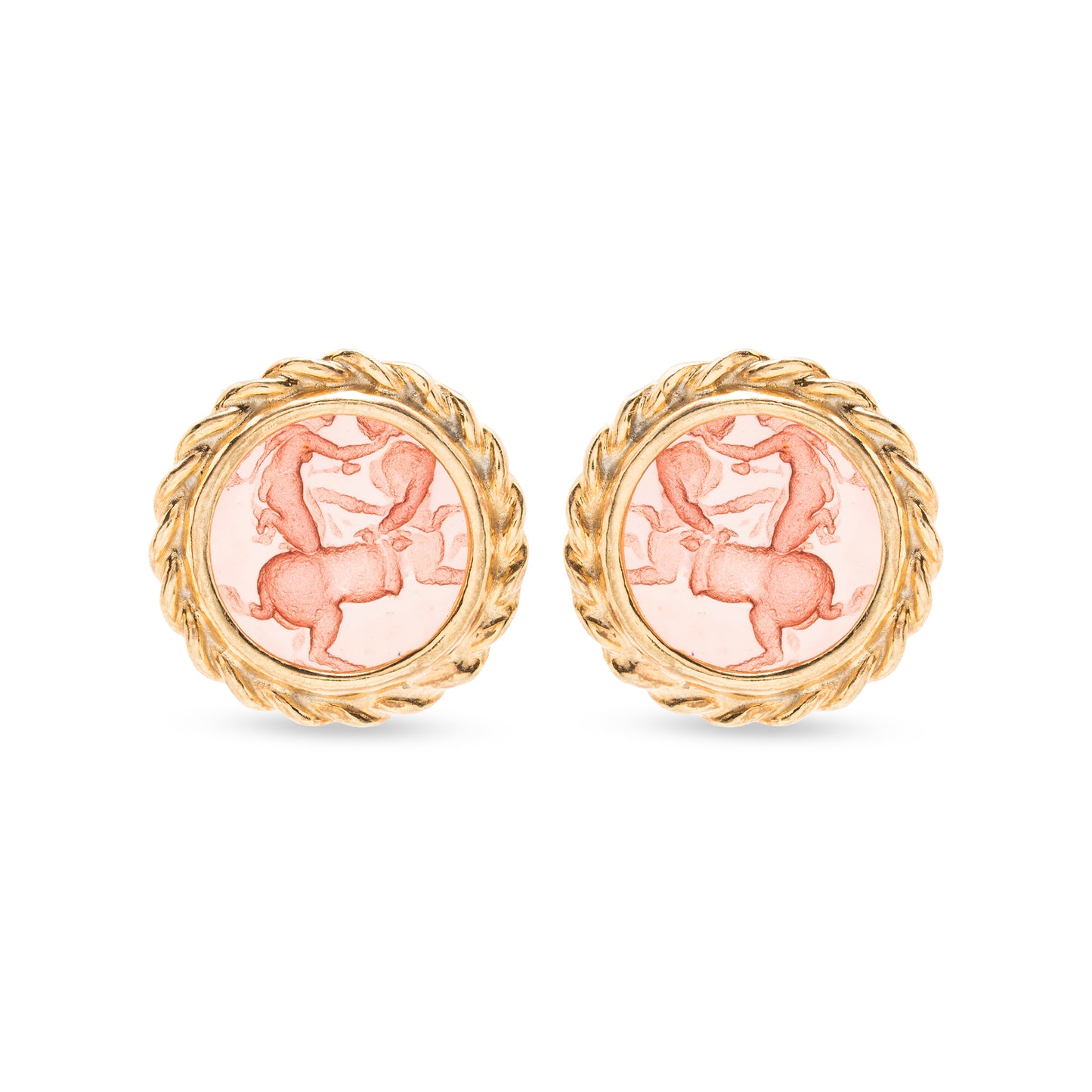 orecchini tondi color rubino