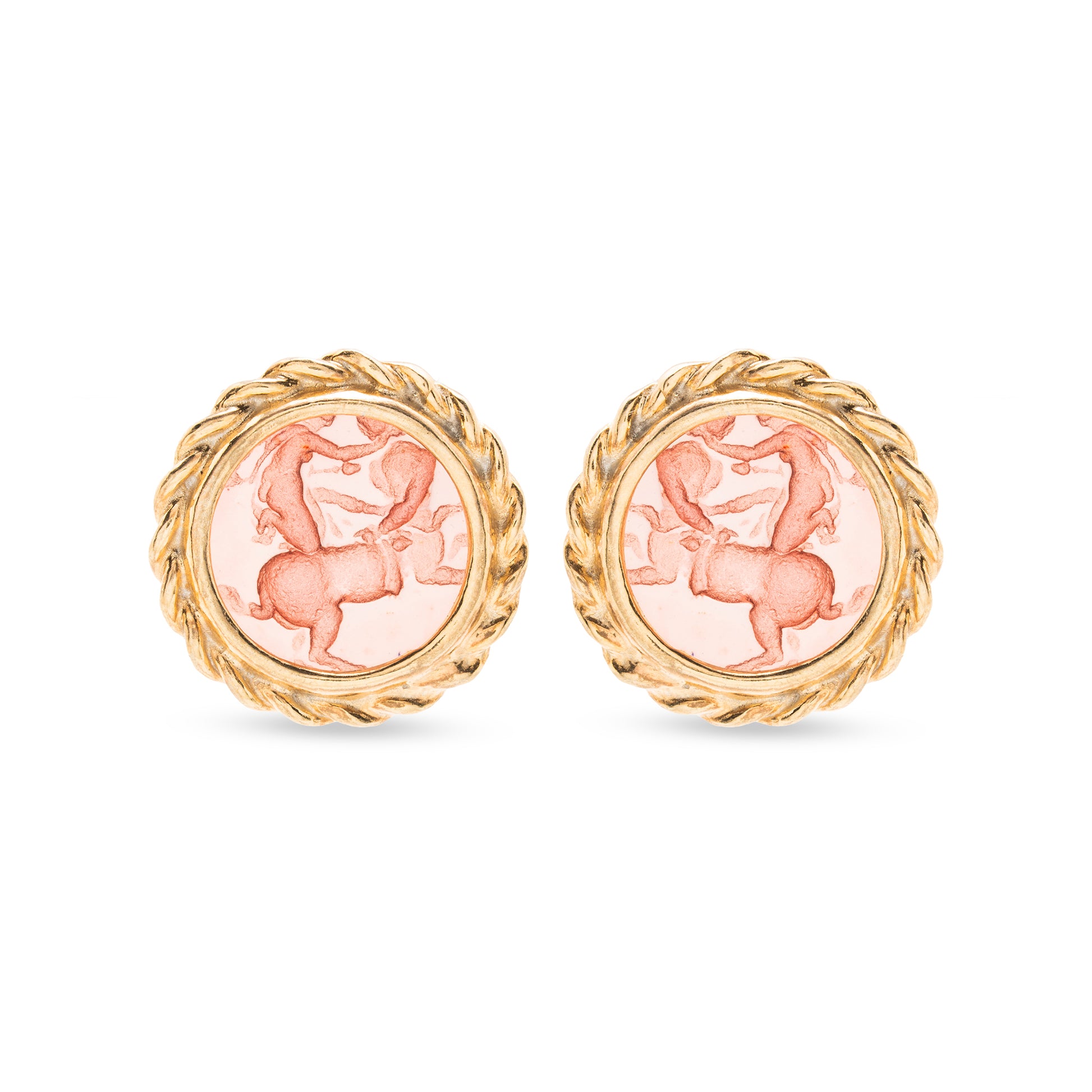 orecchini tondi color rubino