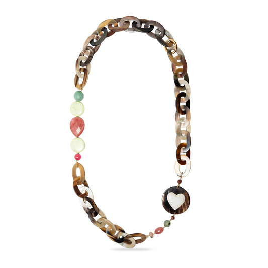Collana modello Chanel in corno con cuore - Amlé