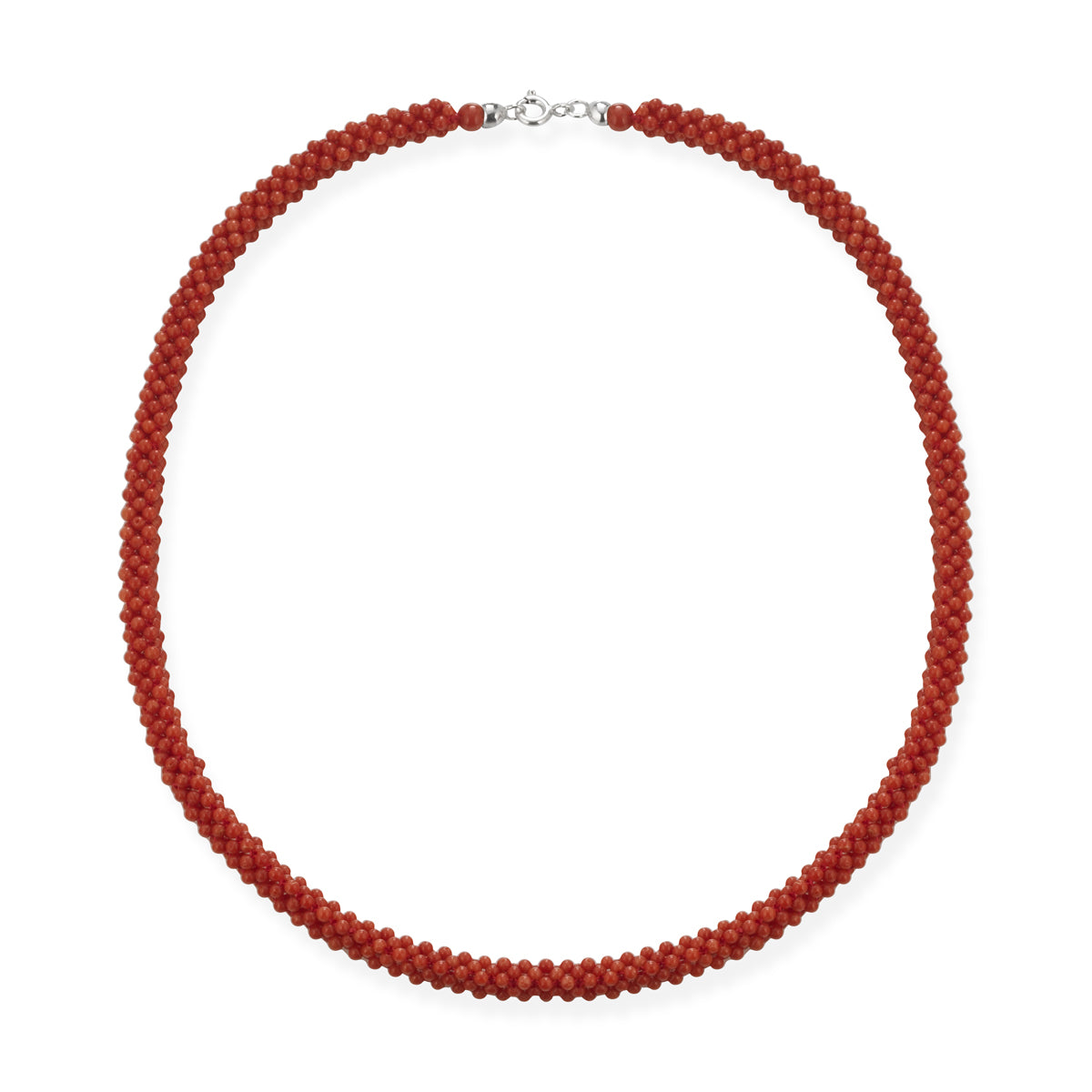 Girocollo in corallo rosso montato in argento - Antonino De Simone