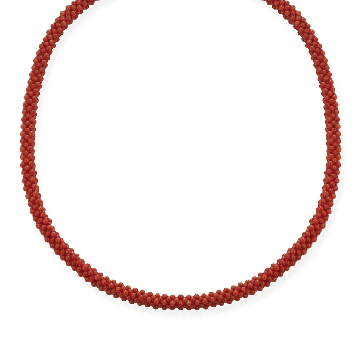 Girocollo in corallo rosso montato in argento - Antonino De Simone