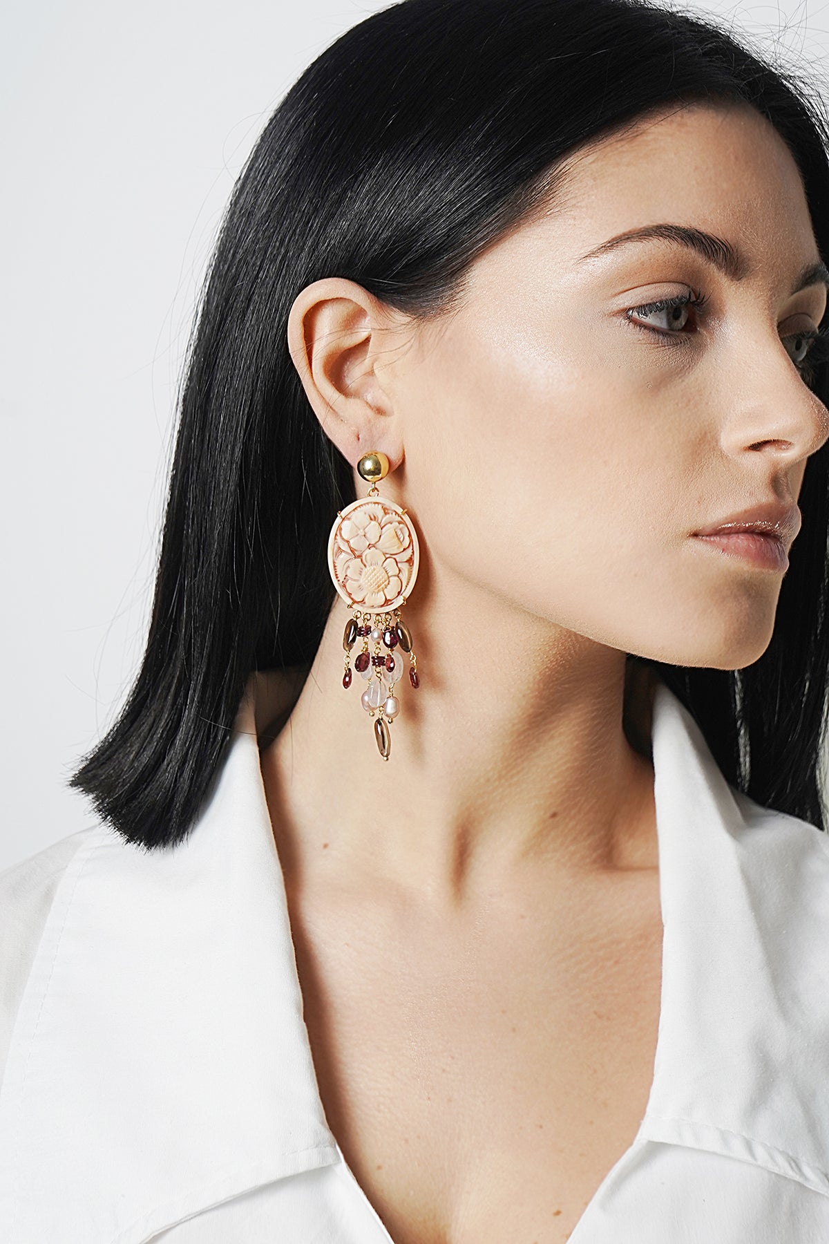 Orecchini Cammeo con charms - Gumon