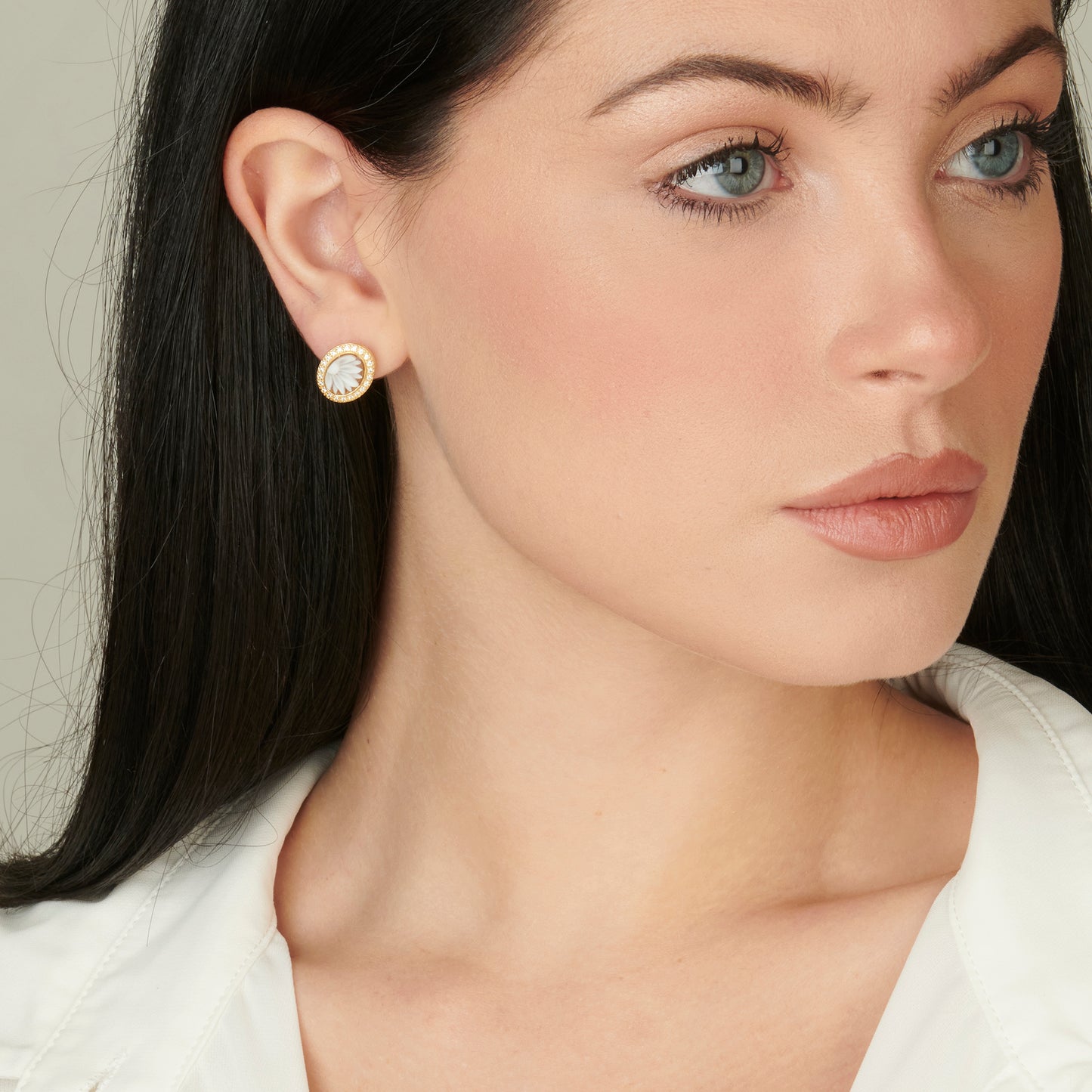 orecchini con cammeo fiore