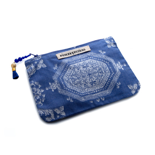 Pochette in tessuto Blu - Iosonopreziosa