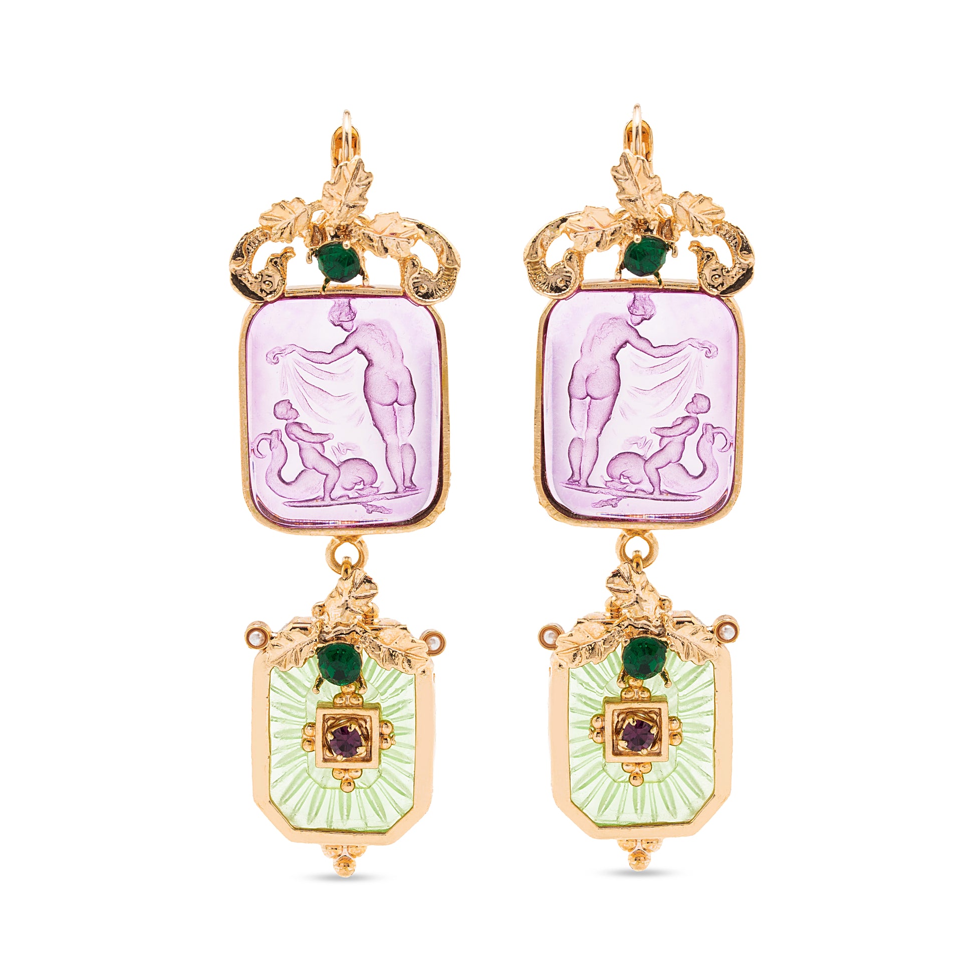 vintageorecchinilunghiverdieviola