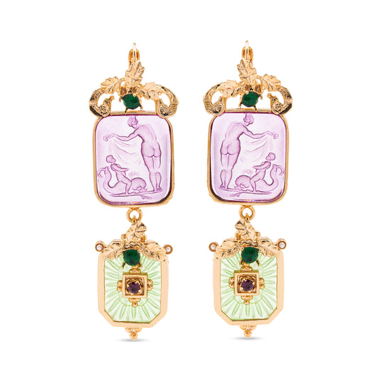 vintageorecchinilunghiverdieviola