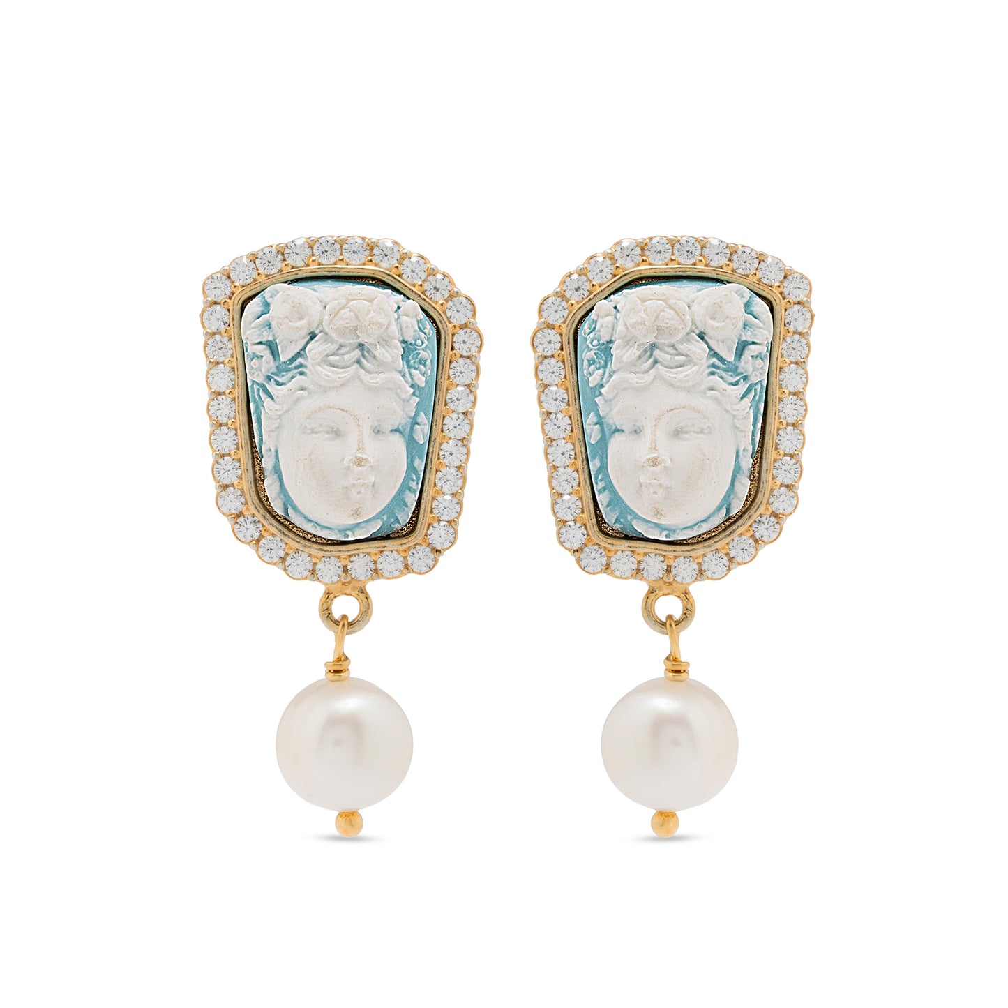 orecchini con cammeo e perla