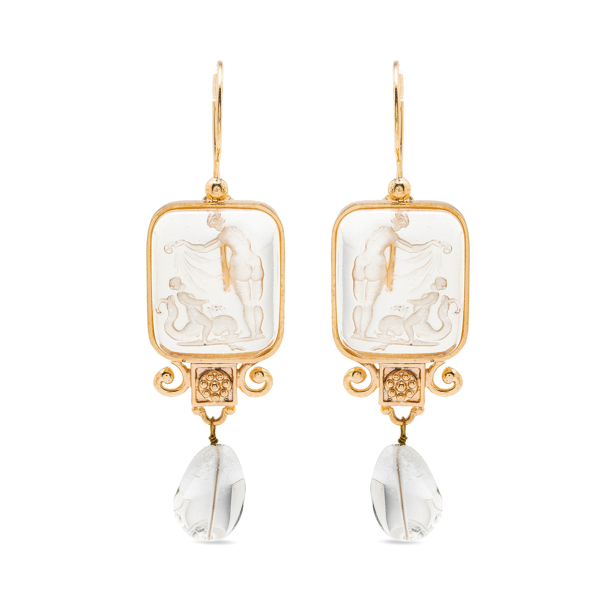 orecchini in vetro trasparente