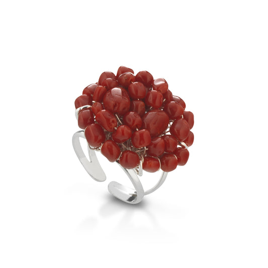 Anello in corallo rosso Linea Fantasy