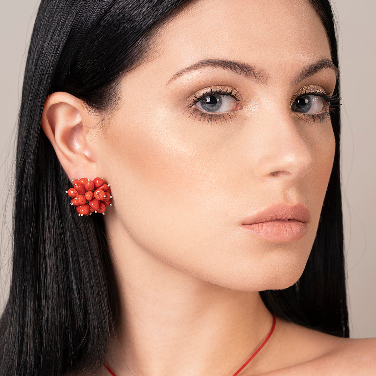 Orecchini in corallo rosso