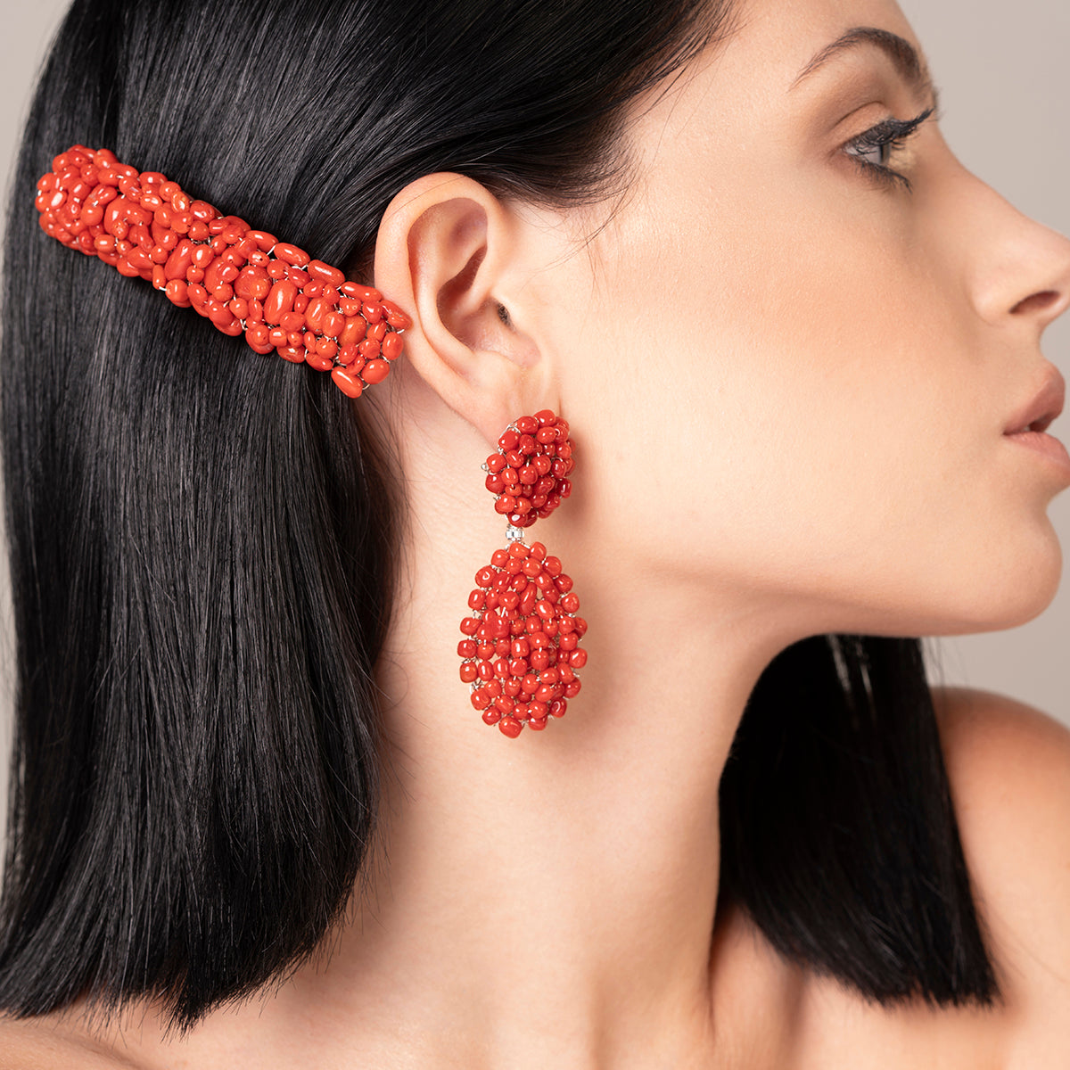 Fermaglio Linea Fantasy in corallo rosso