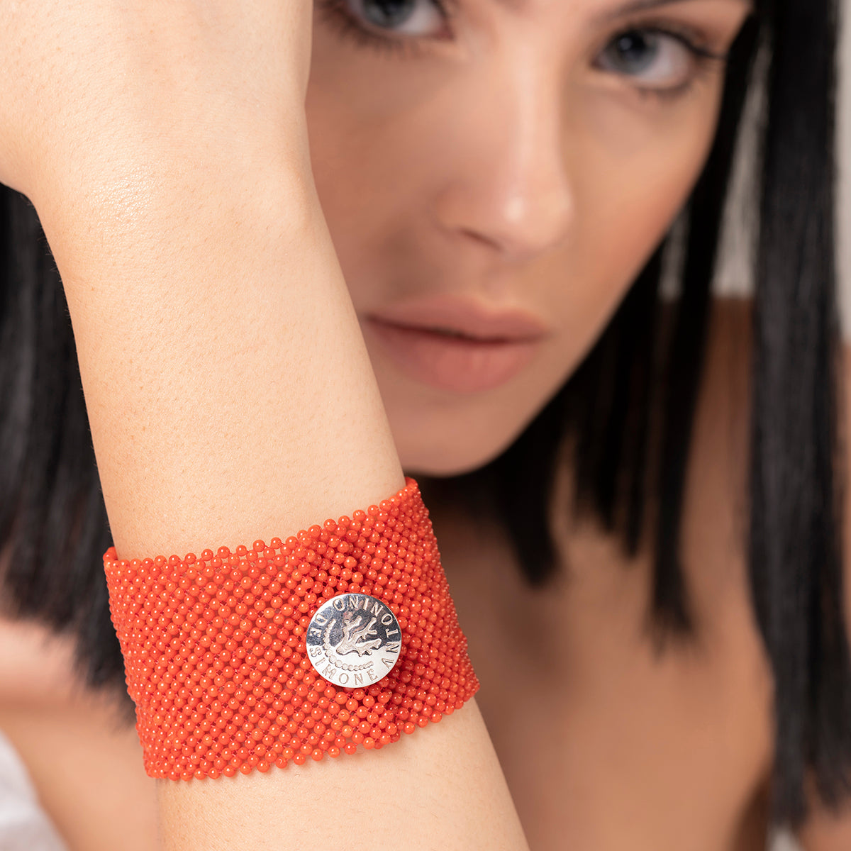 Bracciale Collezione Trame in corallo rosso