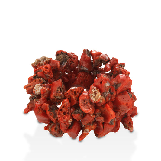 Bracciale con sassi di corallo rosso