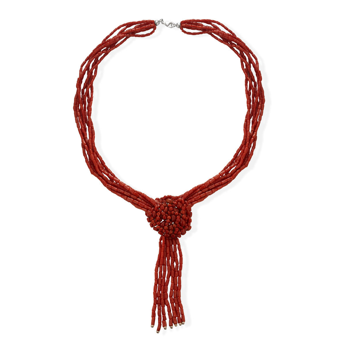 Collana a sette fili Linea Fantasy in corallo rosso