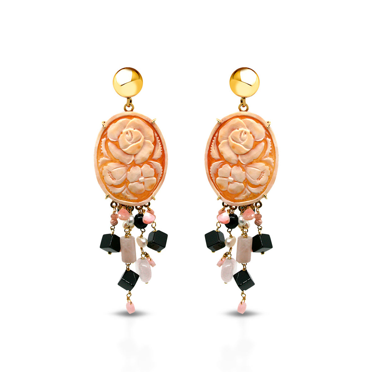 Orecchini Cammeo con charms