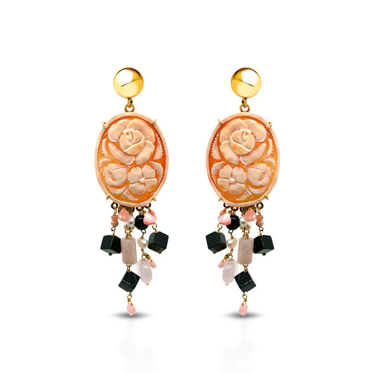 Orecchini Cammeo con charms