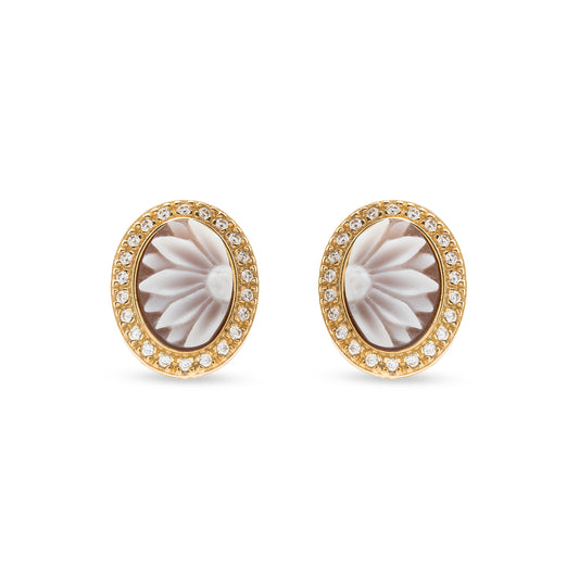 orecchini con cammeo fiore
