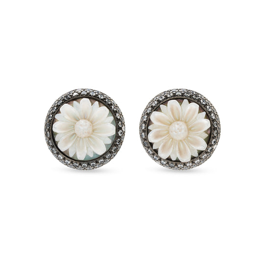 orecchini con cammeo floreale 
