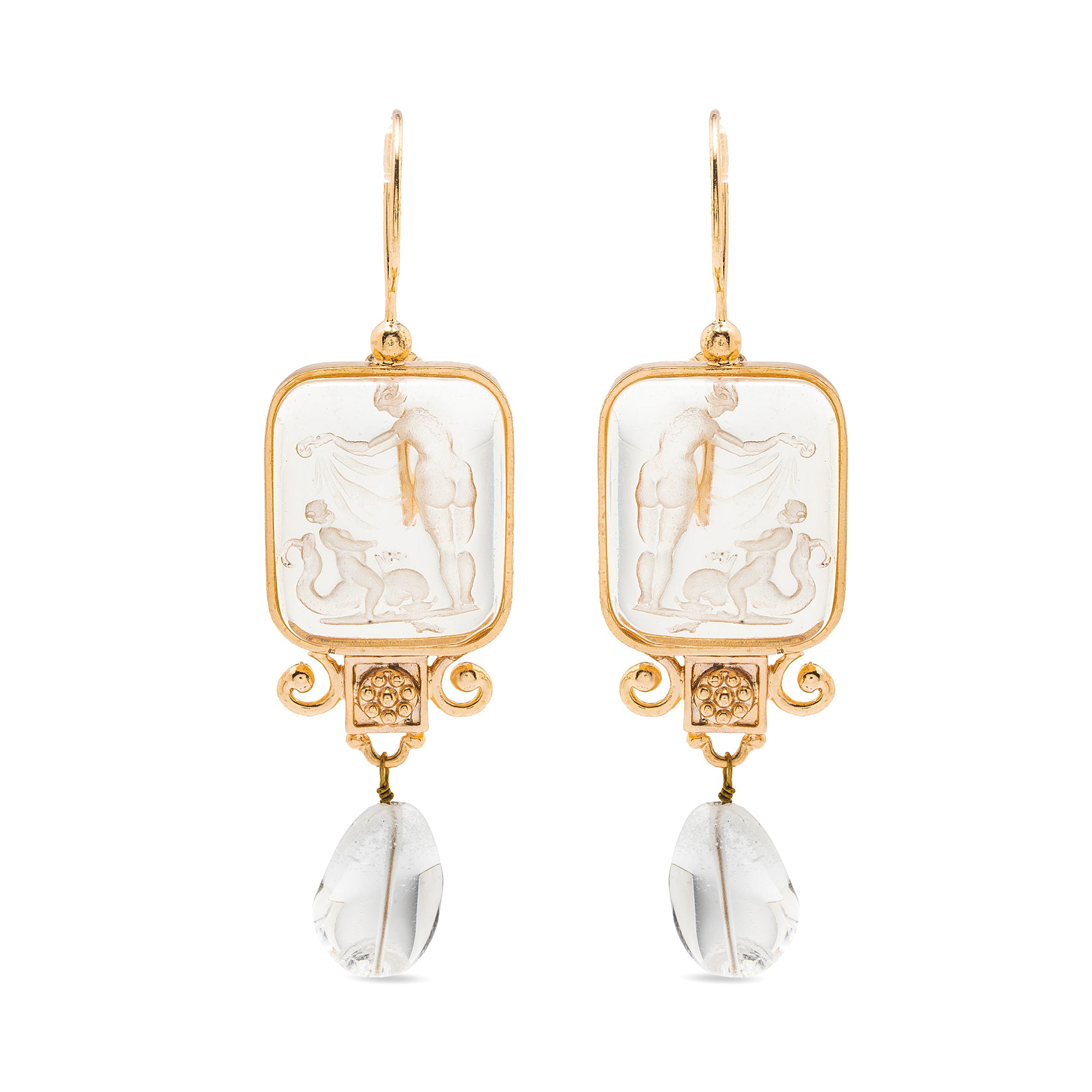 Orecchini A Clip Bello London – Placcato Oro Con Cristalli Trasparenti – Modello Eva C